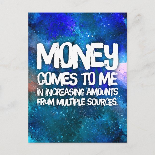 Law of Attraction Money Manifestation Quote Postcard (Front)