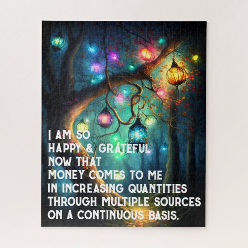 Law of Attraction Money Manifestation Quote Wealth Jigsaw Puzzle