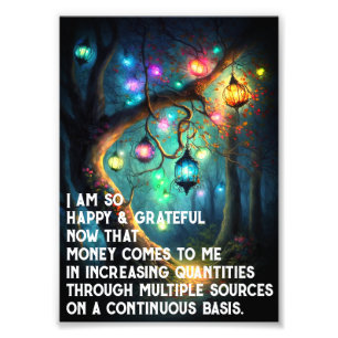 Law of Attraction Money Manifestation Quote Wealth Photo Print