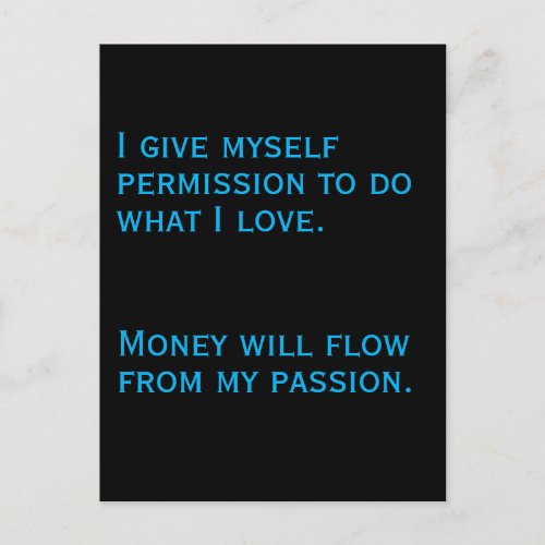 Law of Attraction Money Manifestation Quote Wealth Postcard