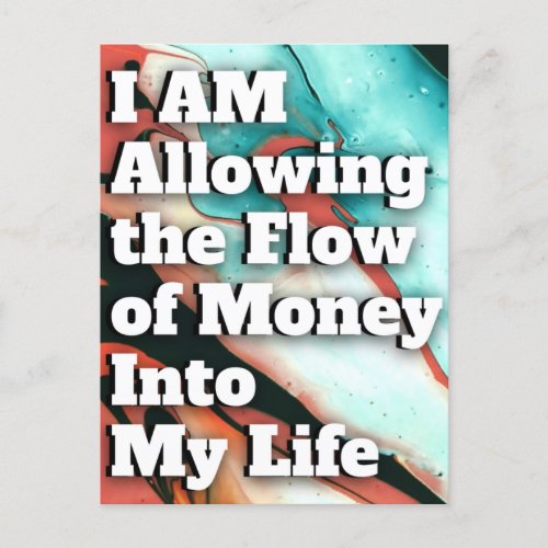 Law of Attraction Money Manifestation Quote Wealth Postcard