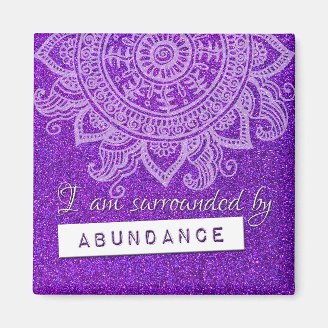 Law of Attraction Money Wealth Yoga Mindful Quote  Magnet (Front)