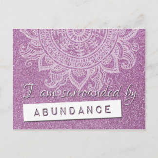 Law of Attraction Money Wealth Yoga Mindful Quote Postcard