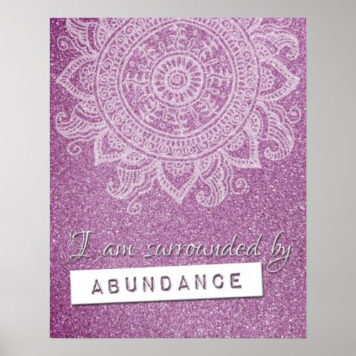 Law of Attraction Money Wealth Yoga Mindful Quote  Poster