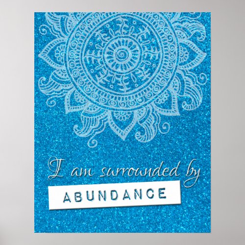 Law of Attraction Money Wealth Yoga Mindful Quote  Poster