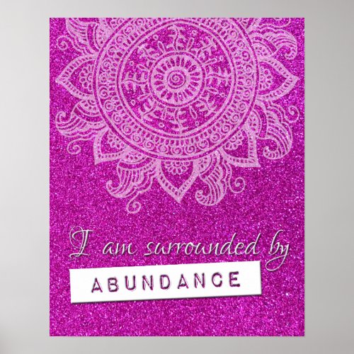 Law of Attraction Money Wealth Yoga Mindful Quote  Poster