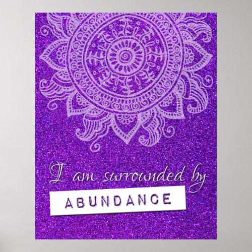 Law of Attraction Money Wealth Yoga Mindful Quote  Poster