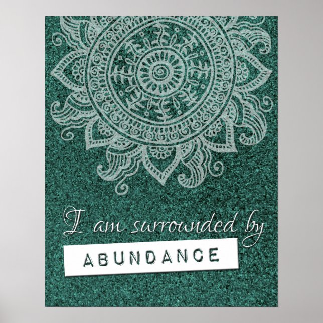 Law of Attraction Money Wealth Yoga Mindful Quote  Poster (Front)