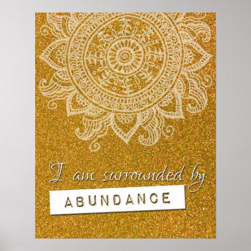 Law of Attraction Money Wealth Yoga Mindful Quote  Poster