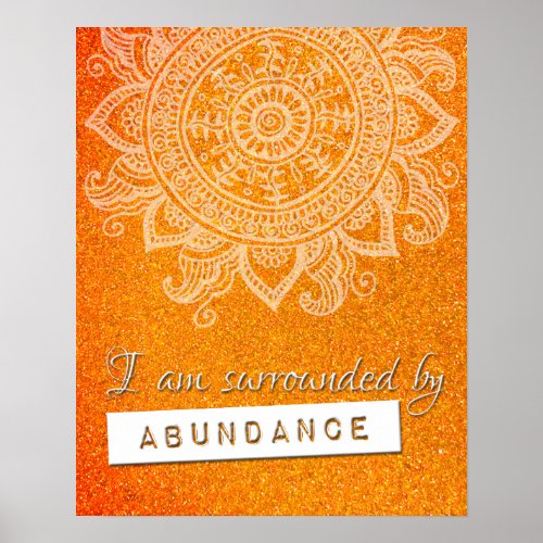 Law of Attraction Money Wealth Yoga Mindful Quote  Poster