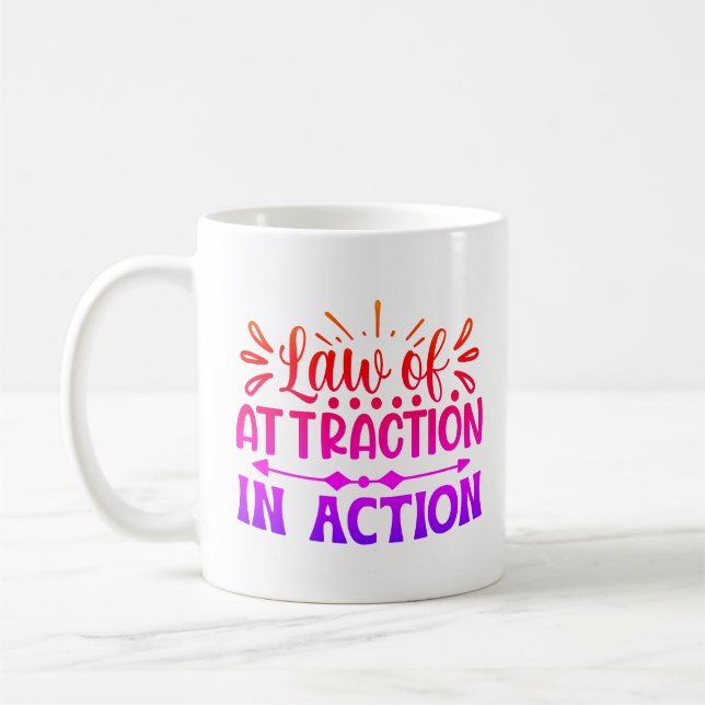 Law of Attraction Pink Custom  Coffee Mug (Left)