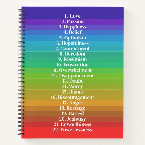 Law of Attraction Rainbow Emotional Guidance Scale Notebook