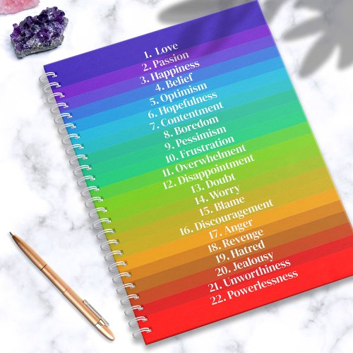 Law of Attraction Rainbow Emotional Guidance Scale Notebook