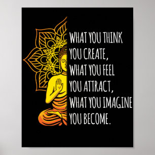 Law Of Attraction Spiritual Buddha Meditation Poster