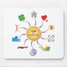 Law of Attraction Sun Illustration Multicolored Mouse Pad