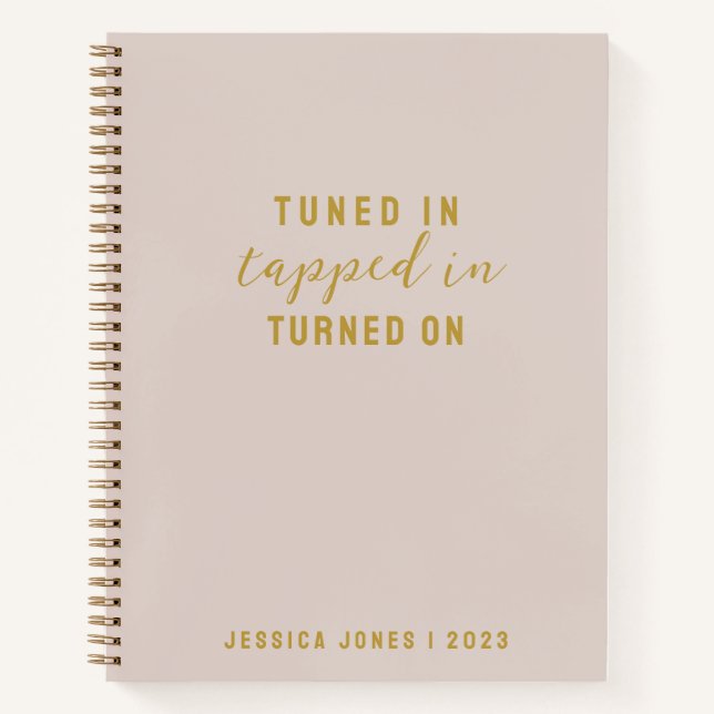 Law of Attraction Tuned In Minimalist Pink Notebook (Front)