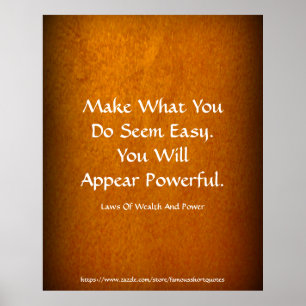 Law Of Wealth Power Appear Powerful Gold Poster