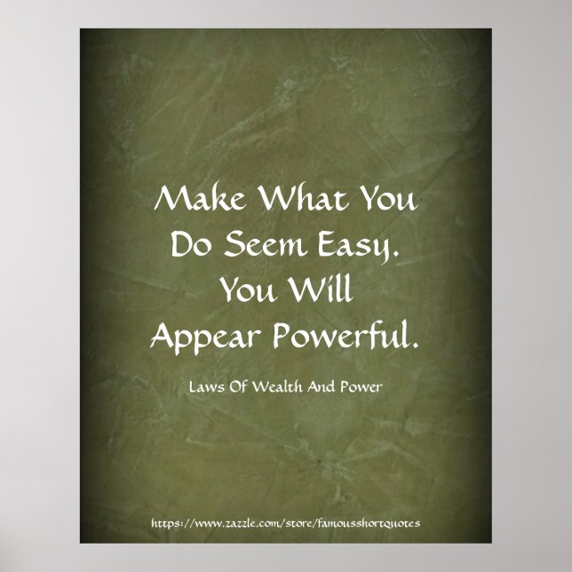 Law Of Wealth Power Appear Powerful Green 2 Poster (Front)