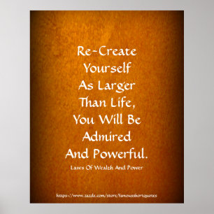 Law Of Wealth Power Re-Create Yourself Gold Poster
