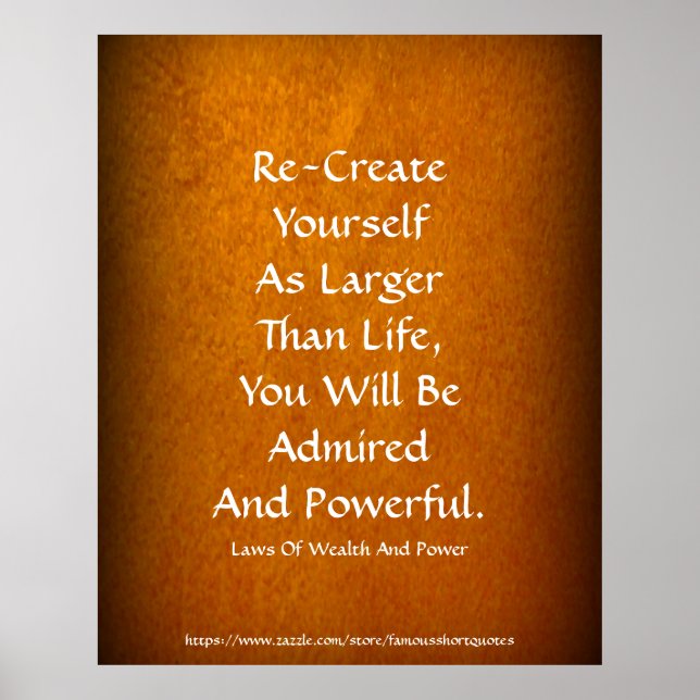 Law Of Wealth Power Re-Create Yourself Gold Poster (Front)