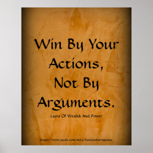 Law Of Wealth Power Win By Your Actions Orange Poster