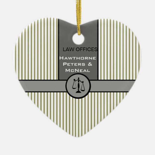 Law Office Attorney Justice Scale Custom Law Gifts Ceramic Ornament (Front)