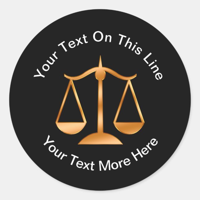 Law Office Attorney Promotional Sticker Labels (Front)