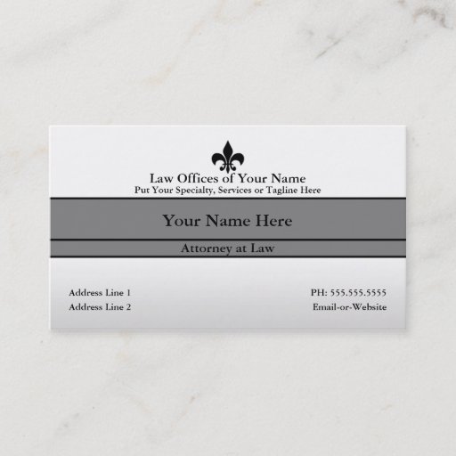 Customizable law office business card