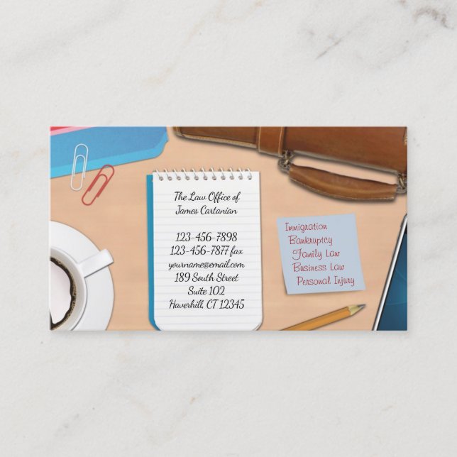 Law Office Business Card Template (Front)