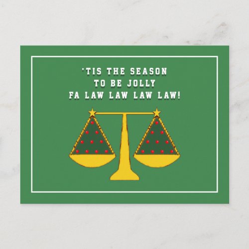 Law Office Christmas Holiday Greeting Postcard