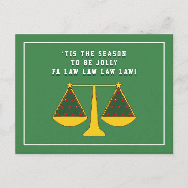 Law Office Christmas Holiday Greeting Postcard (Front)