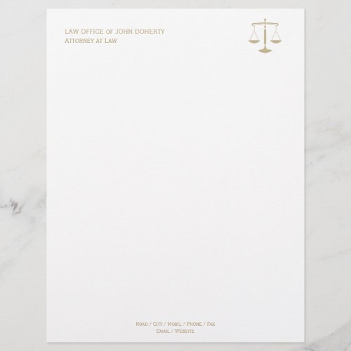 LAW OFFICE  Classic Scales Of Justice Letterhead