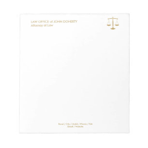 LAW OFFICE Classic Scales Of Justice Notepad
