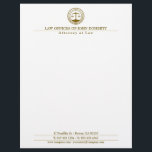 LAW OFFICE | Elegant Gold Letterhead<br><div class="desc">Perfect letterhead for law firm,  lawyers,  attorneys and other legal professionals. Text can be changed and customized to your personal needs.</div>