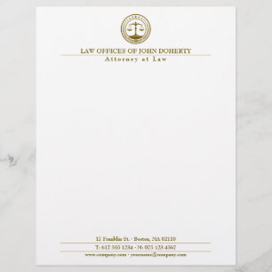 LAW OFFICE   Elegant Gold Letterhead