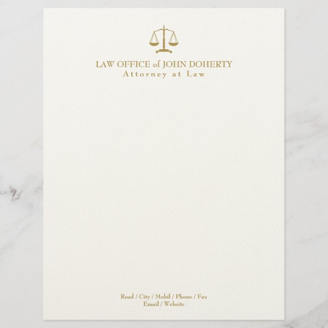 LAW OFFICE | Elegant Gold Letterhead (Front)