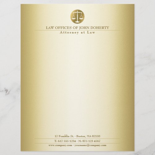 LAW OFFICE  Elegant Gold Letterhead