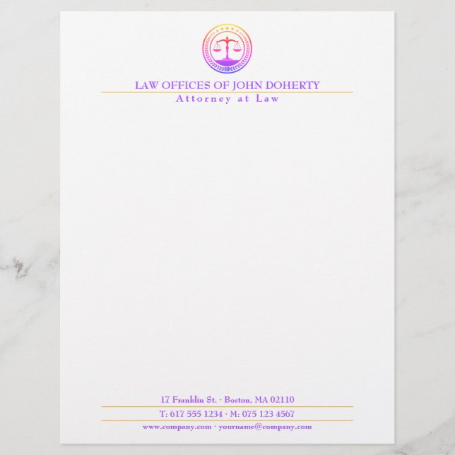 LAW OFFICE | Elegant Letterhead (Front)