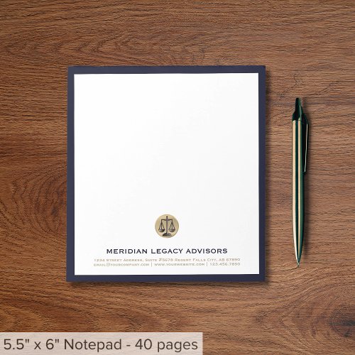 Law Office Elegant Professional Personalized Notepad