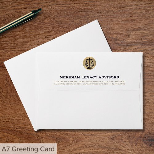 Law Office Envelopes with Scales of Justice Emblem