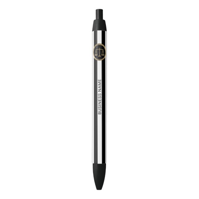 Law Office Gold Scale Modern Stripes Lawyer Pen (Front Vertical)