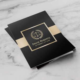 Law Office Modern Black & Gold Attorney Lawyer Pocket Folder