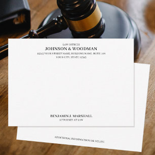 Law Office Note Card Template Formal Professional