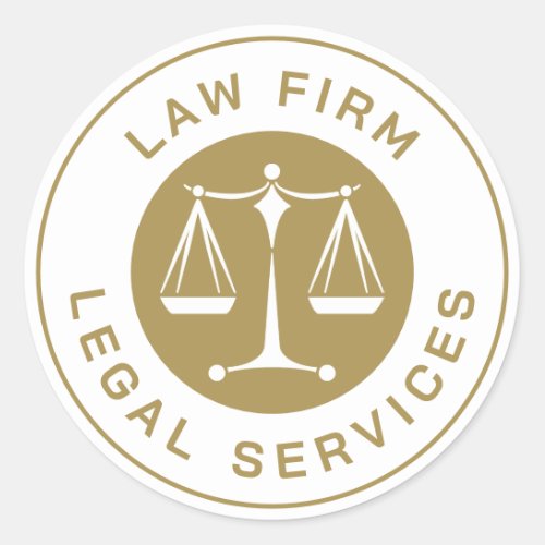Law Office  Scales of Justice Classic Round Sticker