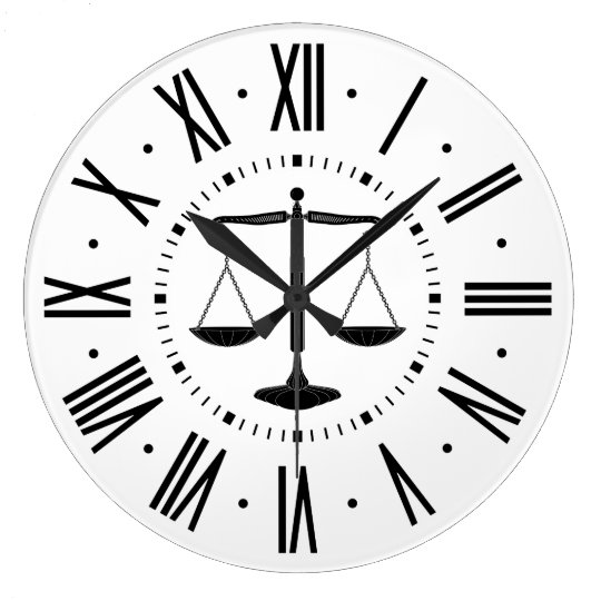 LAW OFFICE Scales of Justice Large Clock