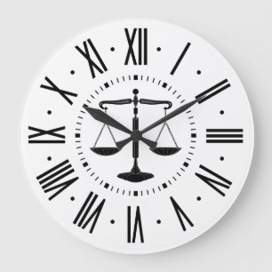 LAW OFFICE   Scales of Justice Large Clock