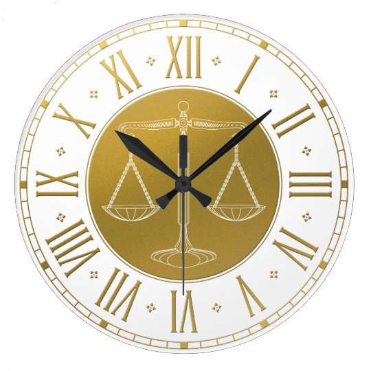 LAW OFFICE Scales of Justice Large Clock