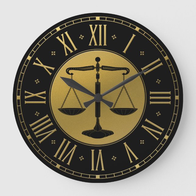 LAW OFFICE | Scales of Justice Large Clock (Front)