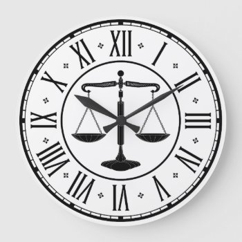 Law Office | Scales Of Justice Large Clock by wierka at Zazzle