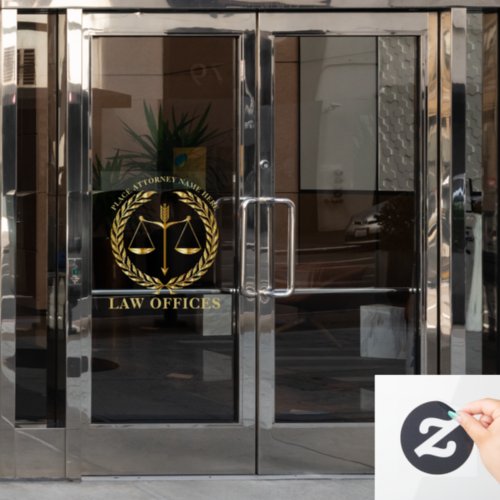 Law Offices _ Attorney Justice Scales _ Laurels Window Cling